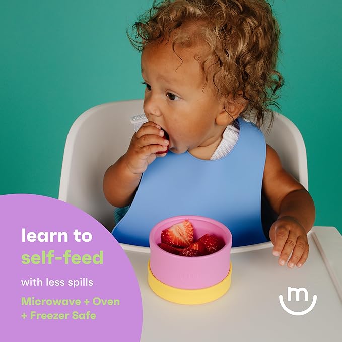 morepeas The Everything Snack Bowl - All-in-One Baby, Toddler & Kid Food Container - Travel Essential with Spill Proof Lid & Suction Base - Melon