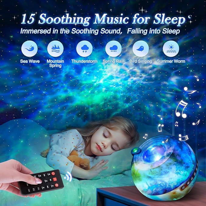 Galaxy Projector for Bedroom Adults, 15 Color+15 White Noise Star Projector Galaxy Light Projector for Bedroom, Bluetooth Star Lights for Ceiling Projector,LED Projector Lights
