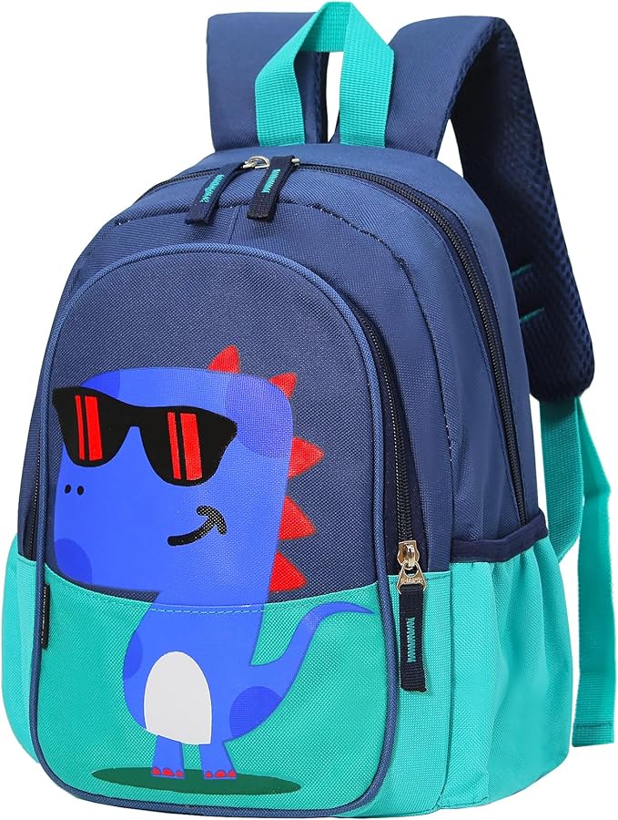 12 inch Kids Small Toddler Preschool Travel Backpack Cool Cute Cartoon Daypack (Dinosaur Green)