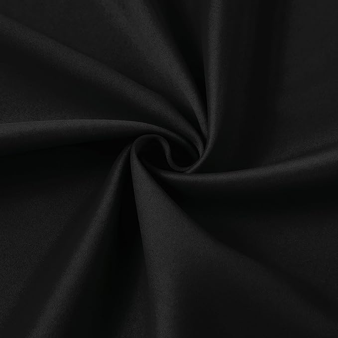 KEQIAOSUOCAI Pinch Pleated Blackout Curtains 92 Inch Long 2 Panels for Bedroom Living Room Thermal Insulated Black Out Window Curtain Pinched Pleat Drape with Hooks (W40 x L92 Inch, Black)