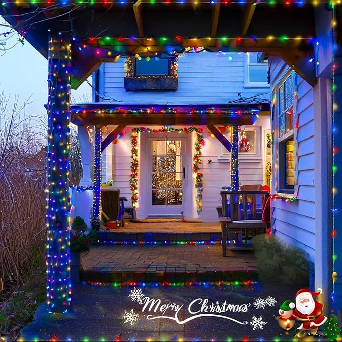 132FT Rope Lights for Outside,2 Pack 66FT Connectable String Lights Outdoor Waterproof IP67,8 Modes 400 LEDs Rope Lighting for Garden,Party,Indoor Bedroom,Christmas Eaves Decor,Coloured