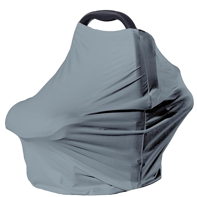 Car Seat Cover Baby for Nursing, Baby Breastfeeding Cover Carseat Canopy Covers, Solid Color Multi-use Nursing Cover for Babies (Neutral Grey)