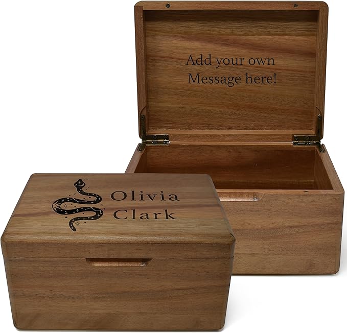Custom Crystal Trinket Box - Tarot Cards Holder Engraved Keepsake Box for Witch Essentials, Witchcraft Gifts for Women, Esoteric Gifts for Tarot Lovers, Witchy Valentines Gifts, Stone Crystal Storage
