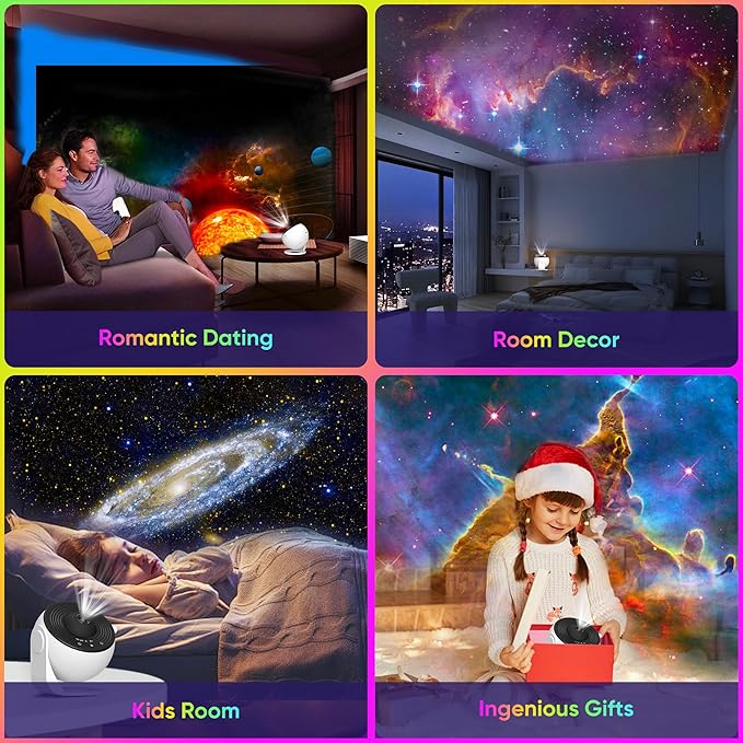 Galaxy Projector, 13 in 1 HD Planetarium Star Projector for Bedroom, 360 Rotating Star Light with Adjustable Knob and Timer for Kids, Ceiling, Gifts, Room Decoration