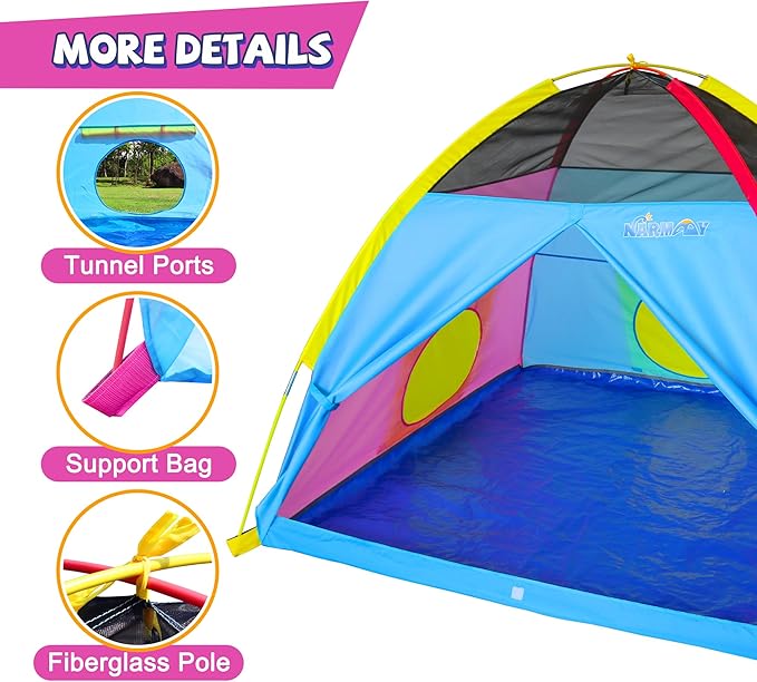 NARMAY® Play Tent Easy Joy Dome Tent for Kids Indoor/Outdoor Fun - 60 x 60 x 44 inch
