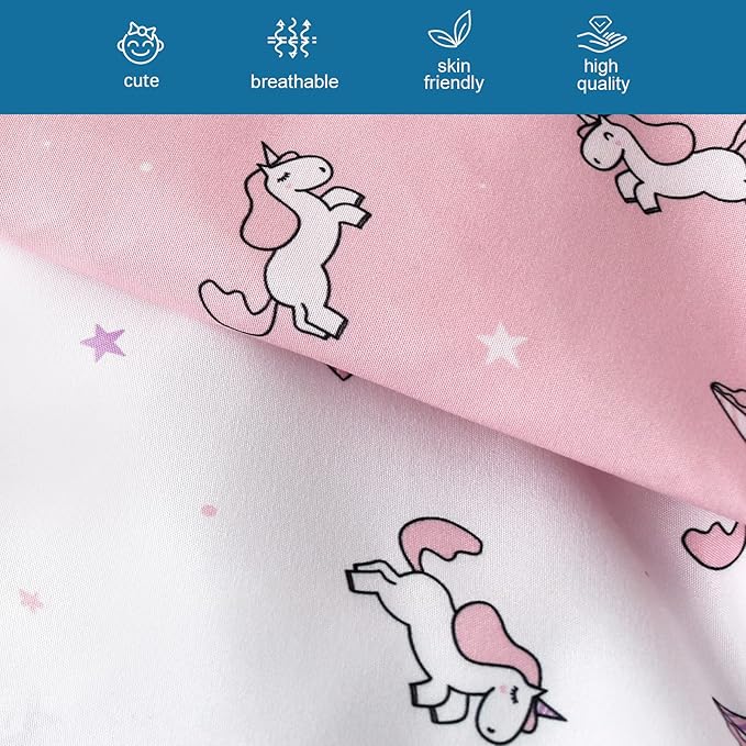 Girl Crib Sheets 4-Pack, Fitted Sheets 52'' x 28'' for Standard & Toddler Mattress, Soft Breathable Material, Neutral & Pink