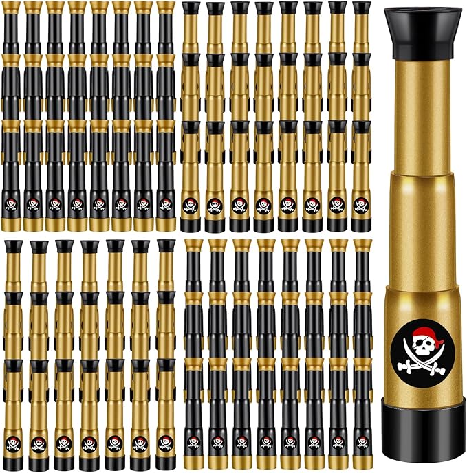 Deekin 36 Pcs Pirate Telescope for Kids Pirate Party Favors Accessories Telescope Toys Spyglass Mini Treasure Hunt for Boat Halloween Birthday Party Supplies