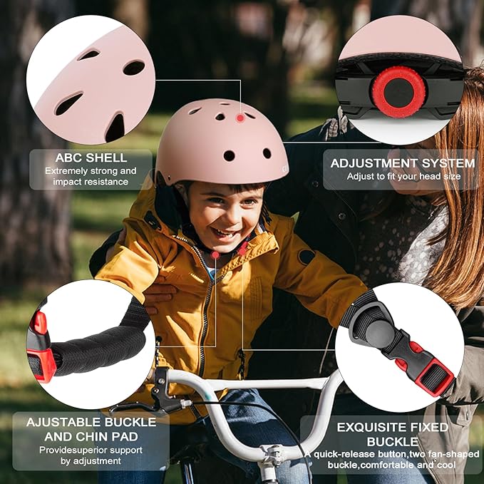 Kids Bike Helmet,Toddler Skateboard Helmets for Ages 2-3-5-8-14 Years Boys Girls，Adjustable Multi-Sport Bicycle Skateboarding Football Roller Skating Scooter Rollerblade Balance Bike Helmet