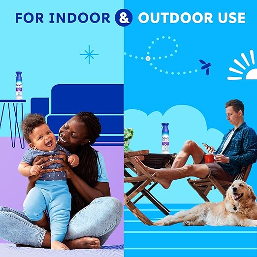 Zevo Flying Insect Killer Spray - Bug Spray for Home Use - Versatile Gnat, Mosquito, Fruit Fly Killer & More - with Rosemary & Cornmint Oil - for Indoor & Outdoor Use (2 Bottles)