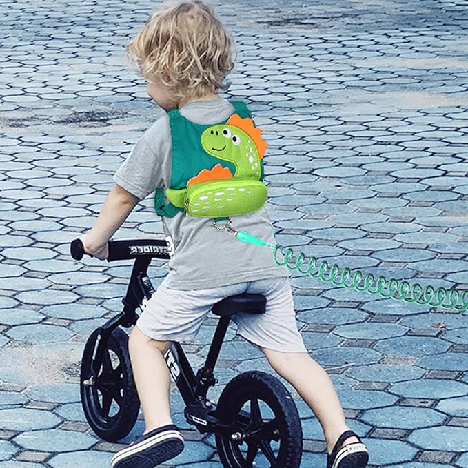 Toddler Harness Leash with Anti Lost Wrist Link, Accmor Cute Dinosaur Kids Harness Children Leash, Adorable Anti Lost Leash Walking Wristband Assistant Strap Belt for Baby Boys Girls Outdoor