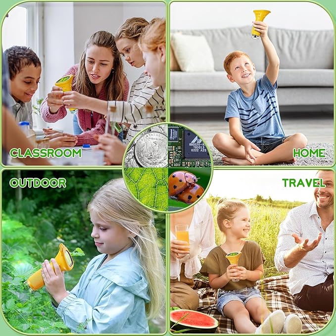 Kids Microscope - Ashfly 1000X Portable Microscope for Kids, Photo & Video Miniscope Pocket Microscope Gifts, 2'' Digital Screen | Ideal Toys for Boys Girls Age 3-12