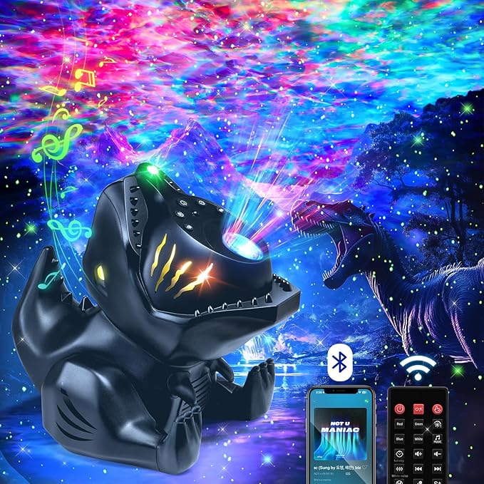 Dinosaur Baby Sound Machine Night Light Projector, 22 White Noise Machine Baby 5.3 Bluetooth Speaker, 196Color Remote Control | Toddler Night Light for Kids, Boy Gift Dinosaur Decor Galaxy Light