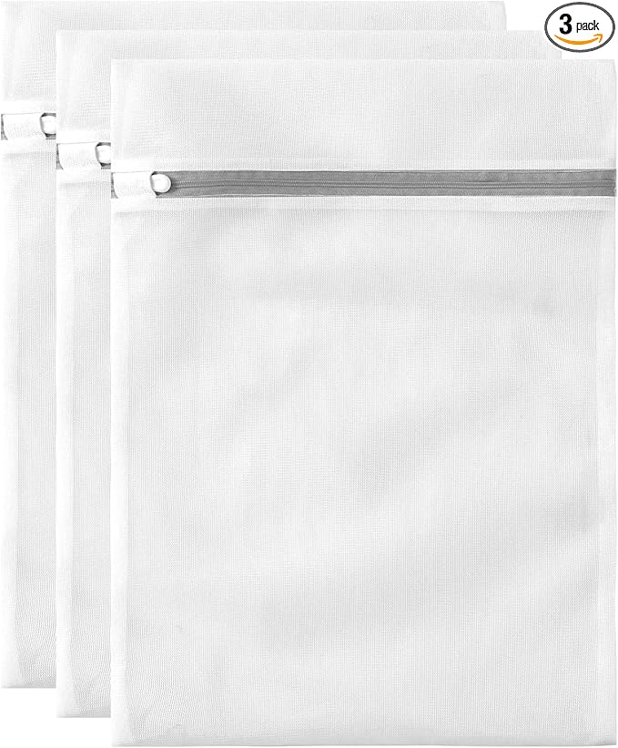 3 Pack Large Mesh Laundry Bags by MDSXO- Fine Durable Lingerie Delicates Bag for Washing Machine 16 * 20 inch [3 Pack]