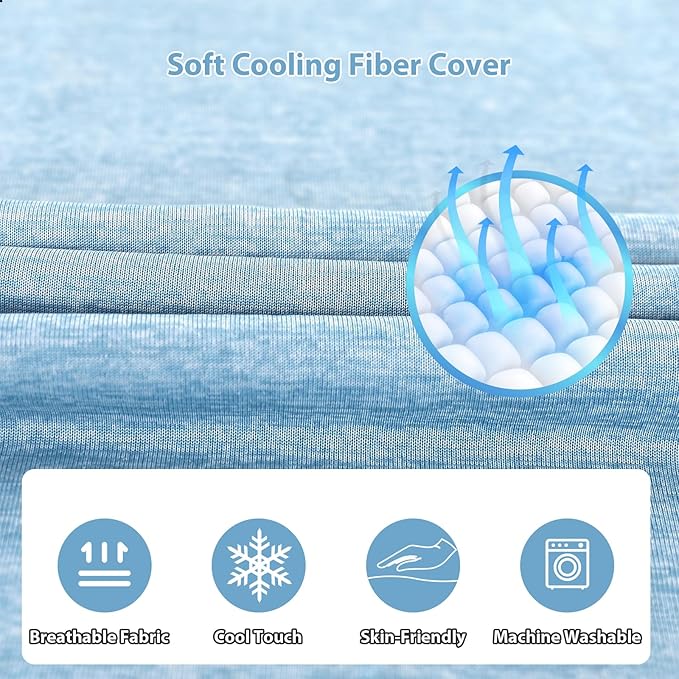 Amagoing Cooling Pregnancy Pillow for Sleeping, U Shaped Maternity Full Body Pillow for Women with Hip, Leg, Back Pain Support, Removable Cooling Cover Included (Light Blue)