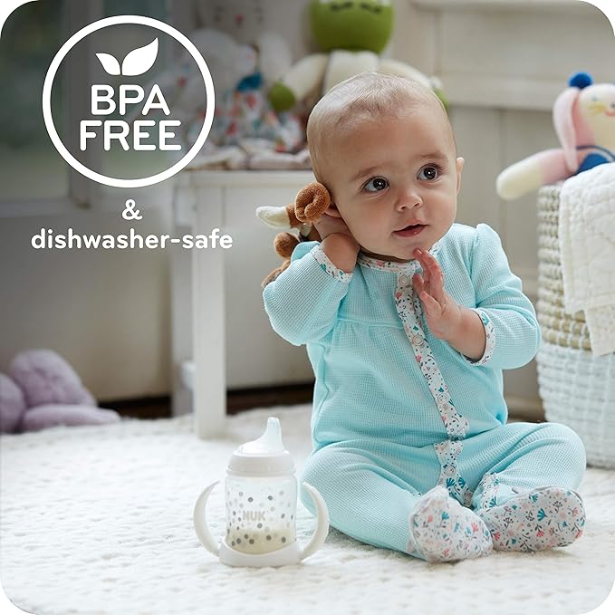 NUK Learner Cup, 5 Oz, 2-Pack, Clouds & Stars – BPA Free, Spill Proof Sippy Cup