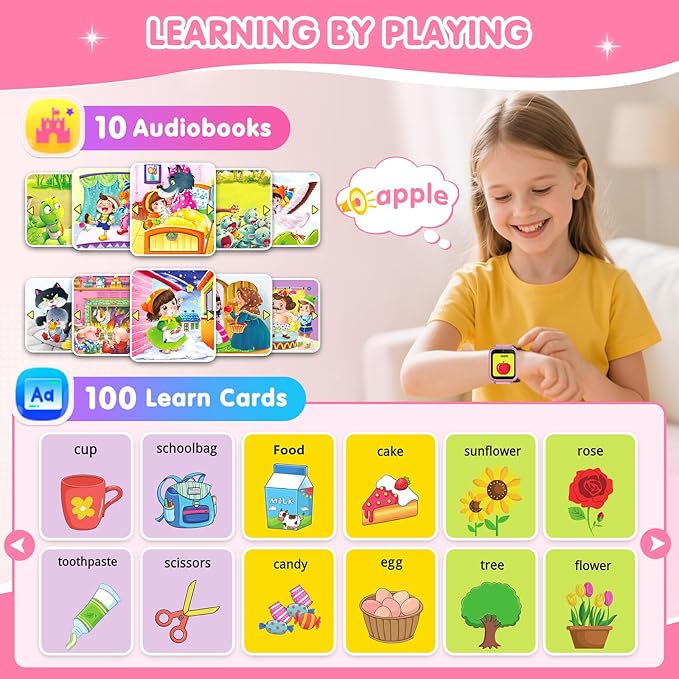 Smart Watch for Kids with 39 Games Touchscreen Camera Video, Music Player, Pedometer, Calculator, Calendar, Stopwatch, Flashlight, Alarm Clock 12/24 hr, Birthday Gifts Toys for Girls Ages 3-12