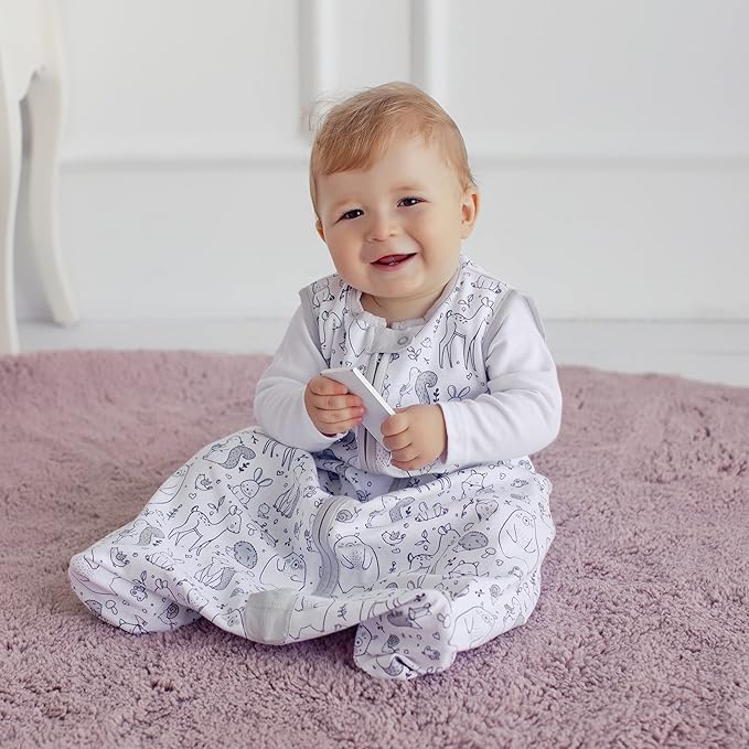 Mama Cheetah Baby Sleep Sack 2.5 TOG, Winter Baby Sleeping Bag with 2-Way Zipper, Organic Cotton Swaddle Transition Wearable Blanket for Boy Girl Infant Toddler, 6-12 Months, 1-Pack
