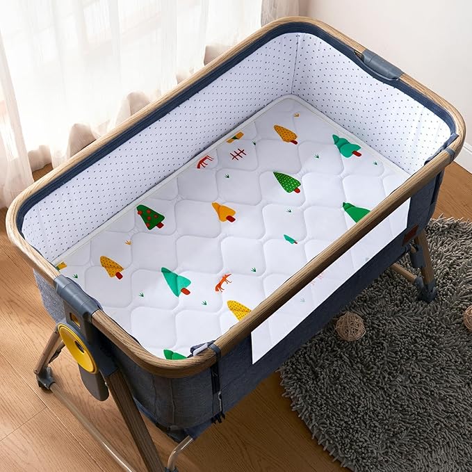 Baby Bassinet Mattress 35 x 20 inches- Firm Support and Comfort Premium Foam,Noiseless and Odorless,Hypoallergenic Small Crib Mattress, Fits Moses Basket, Dual Sided with Soft Breathable Fabric