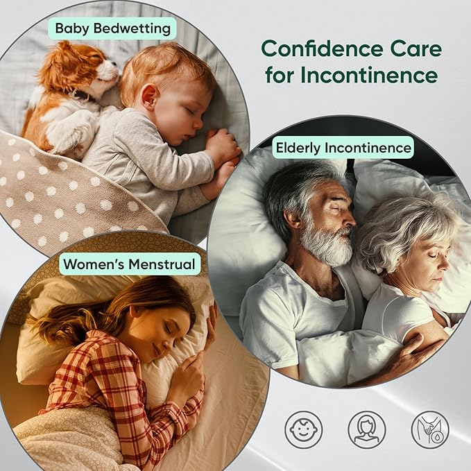 Bed Pads Washable Waterproof, King (76" x 36", Pack of 2) Incontinence Bed Pads & Pee Pads, Perfect for Kids, Adults and Elderly