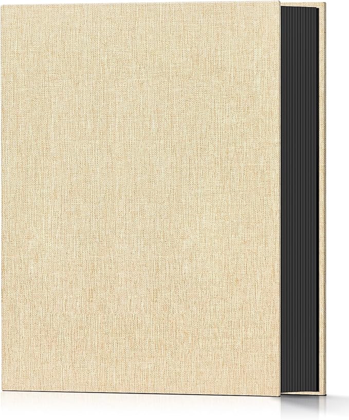 Popotop Photo Album 4x6 100 Pockets for Wedding Gifts,Linen Hardcover Picture Albums for Family Anniversary Baby Vacation Pictures