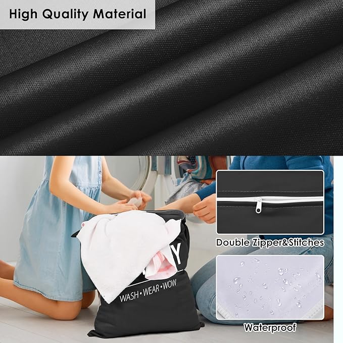 2 Pcs Large Travel Laundry Bag Waterproof Wet Dry Bag Washable Dirty Clothes Bag for Gym Clothes Laundry Wet Clothes Swimming Yoga