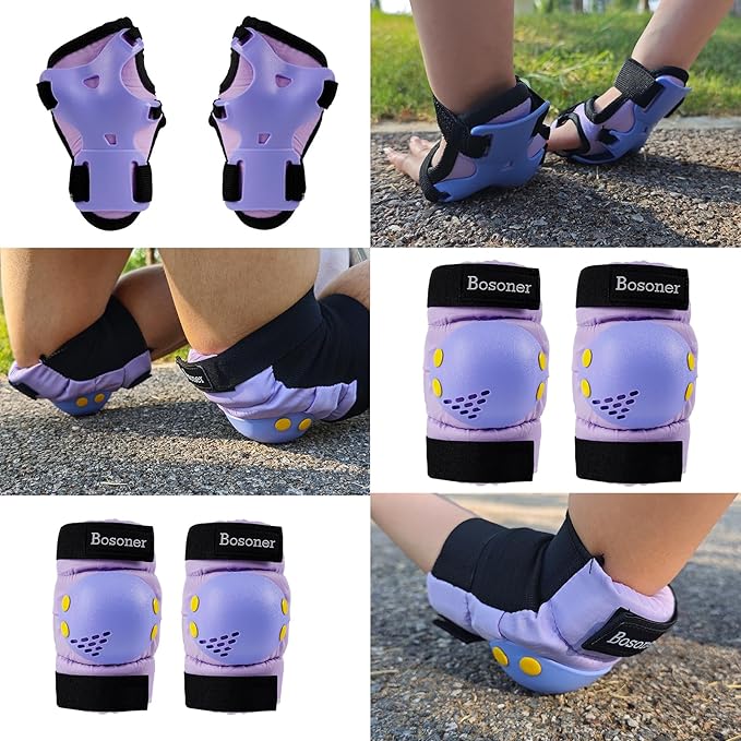 BOSONER Kids/Youth Knee Pad Elbow Pads for Roller Skates Cycling BMX Bike Skateboard Inline Rollerblading, Skating Skatings Scooter Riding Sports