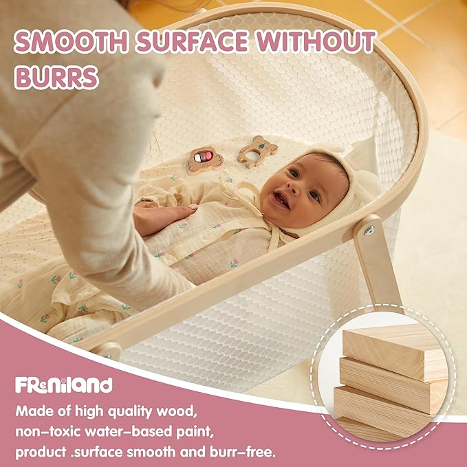 Freniland Wooden Montessori Toys, 5-Piece Wooden Baby Toys, Koala Wooden Baby Rattle, Fox Stacking Ring Baby Toys, Little Fox Wooden Baby Push and Pull Toys,Newborn Baby Gift Sets for Boys and Girls