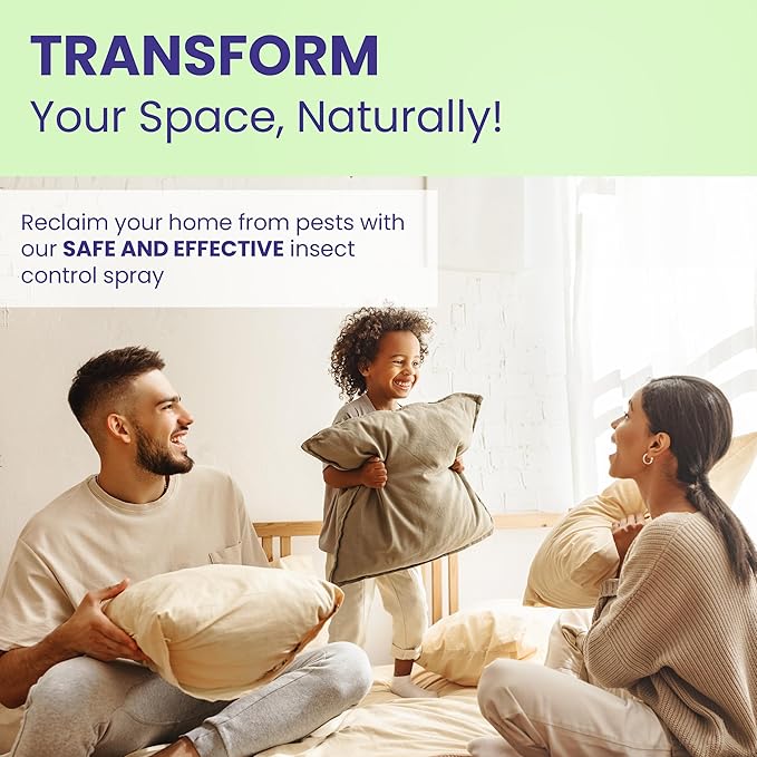 Home Insect Pest Control Spray 16oz – Kills & Repels Fleas, Ticks, Ants, Roaches, Spiders, Bed Bug and More on Contact with Peppermint Oil; Natural Safe and Effective Indoor & Outdoor Solution