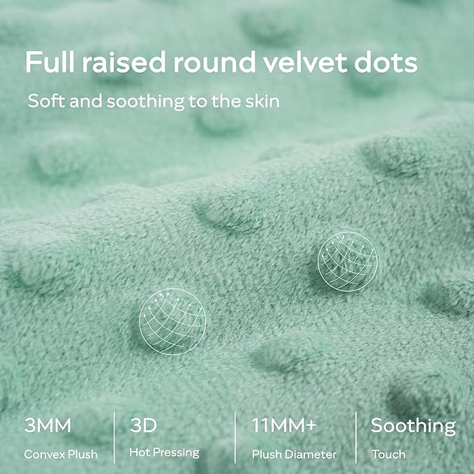 JELLYMONI Fleece Baby Sleep Sack 0-6 Months, 1.5 Tog Warm Winter Baby Wearable Blanket with Plush Dots and 2-Way Zipper, Cotton Toddler Sleep Sack