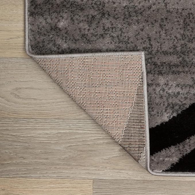 Rugshop Modern Wavy Circles Design Runner Rug 2'7" x 6' Gray