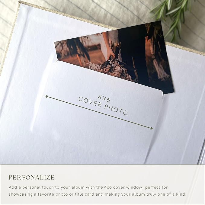 Premium Scrapbook Album – Acid-Free Photo Album with Writing Space – 100 Pages for Size 4x6 – Holds 500 Photos – Wedding, Baby, Travel & Family Memories (Taupe/Grey)