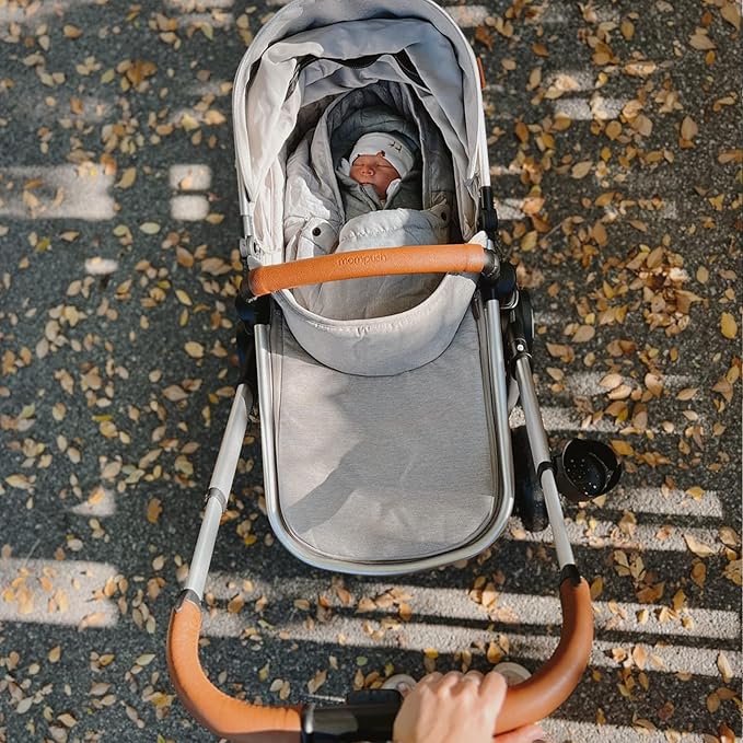 Mompush Ultimate 2 Baby Stroller for Infant and Toddler with Newborn Mode and Reversible Seat, All-Terrain Stroller with All-Wheel Suspension, Includes Car Seat Adapter and Large Storage Basket