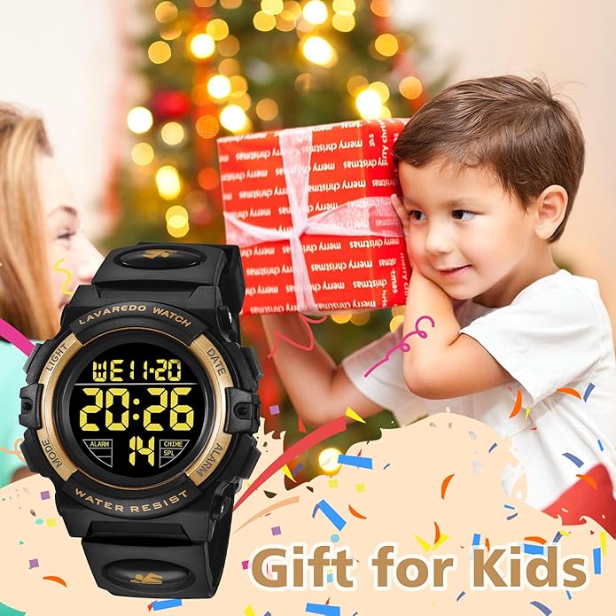 Kids Watch,Boys Watch for 3-15 Year Old Boys,Digital Sport Outdoor Multifunctional Chronograph LED 50 M Waterproof Alarm Calendar Analog Watch for Children with Silicone Band,Kids Gift