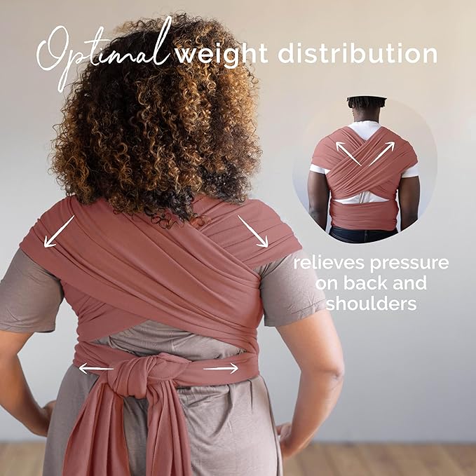 Boba Baby Wrap Carrier – Original Baby Sling Carrier for Newborns (7–35 lbs), Soft, Secure, Hands-Free & Ergonomic, Ideal for Comfortable Bonding, New Parents (Dusty Pink)