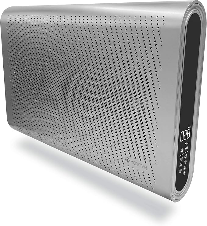 Medify MA-35 Air Purifier with True HEPA H13 Filter | 1,280 ft² Coverage in 1hr for Allergens, Smoke, Wildfires, Odors, Pollen, Pet Dander | Removal to 0.1 Microns | Silver, 1-Pack