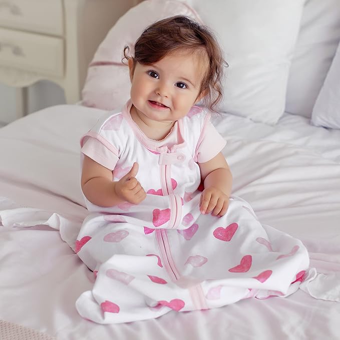 Baby Sleep Sack 1.0 TOG, Organic Cotton Baby Wearable Blanket with Two-Way Zipper, Swaddle Transition Baby Sleeping Bag, All-Season Sleep Sack for Newborn Infant Toddler Boy Girl, 12-18 Months, 1-Pack