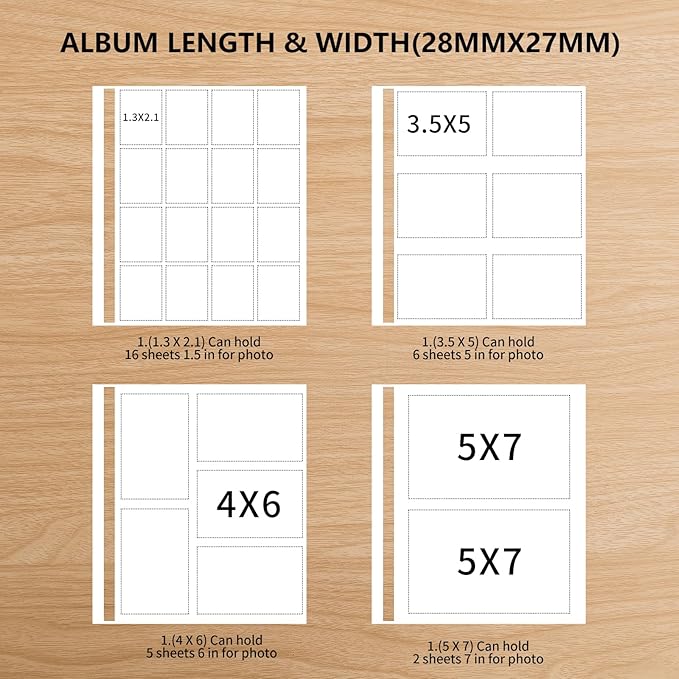 Inspirational Leather Photo Album,Magnetic Self-Stick Page Photo Album,Family Album,Hand Made DIY Albums Holds 3x5, 4x6, 5x7, 6x8 Photos (pink-always remember)