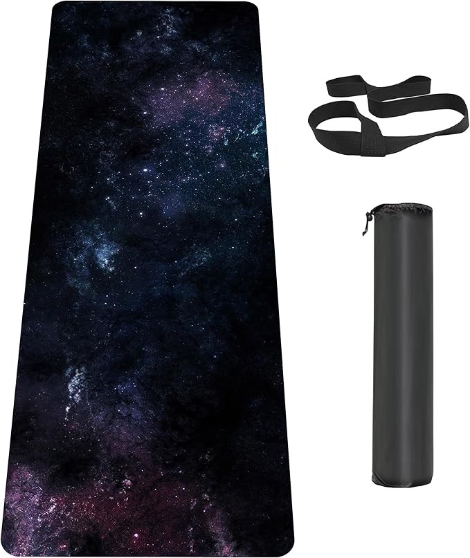 Non Slip Yoga Mat TPE Workout Mat for Men Women, Thick Workout Mat with Carrying Strap, Fitness Mats for Exercise, Yoga, Fitness, Pilates, Floor Workouts (72" x 24" x 6mm)