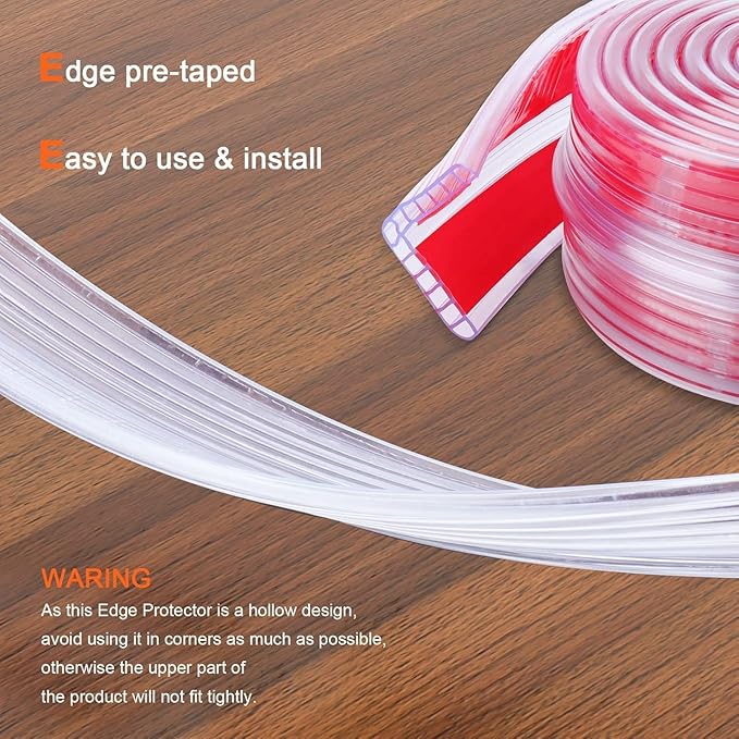 Baby Proofing 16.4ft Long (1.58" Wide) Corner Protector Baby Corner Guards Furniture Corner & Edge Safety Bumpers Clear Baby Proofing Bumper Cushion for Table Furniture Sharp Corners