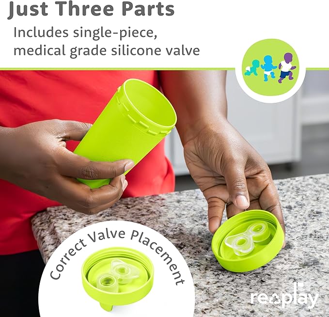 Re-Play Sippy Cups for Toddlers - 10 Oz. Reusable Spill Proof Cups for Kids, Dishwasher/Microwave Safe - Made in USA - Set of 6-3.13" x 6.25" - Sorbet