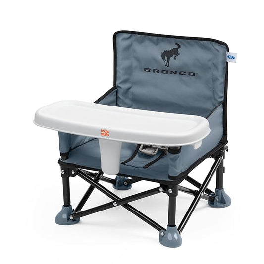 Ford Bronco Pop 'N Sit Portable Booster Chair by Bright Starts, Floor Seat, Indoor/Outdoor Use, Compact Fold, Area 51 Color, 6 Mos - 3 Yrs
