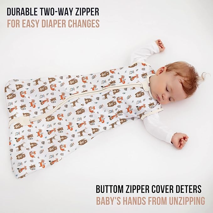 Mama Cheetah Baby Sleep Sack 0.5 TOG, Organic Cotton Baby Wearable Blanket with Two-Way Zipper, Swaddle Transition Baby Sleeping Bag for Newborn Infant Toddler Boy Girl, 18-24 Months