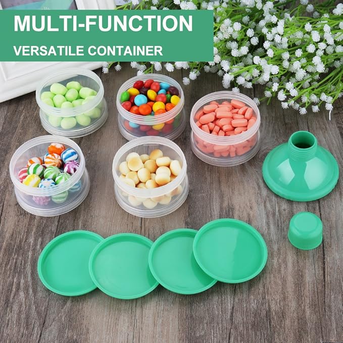 Accmor Formula Dispenser On The Go, 5 Compartments Stackable Formula Container for Travel, Baby Milk Powder Kids Snack Container, BPA Free
