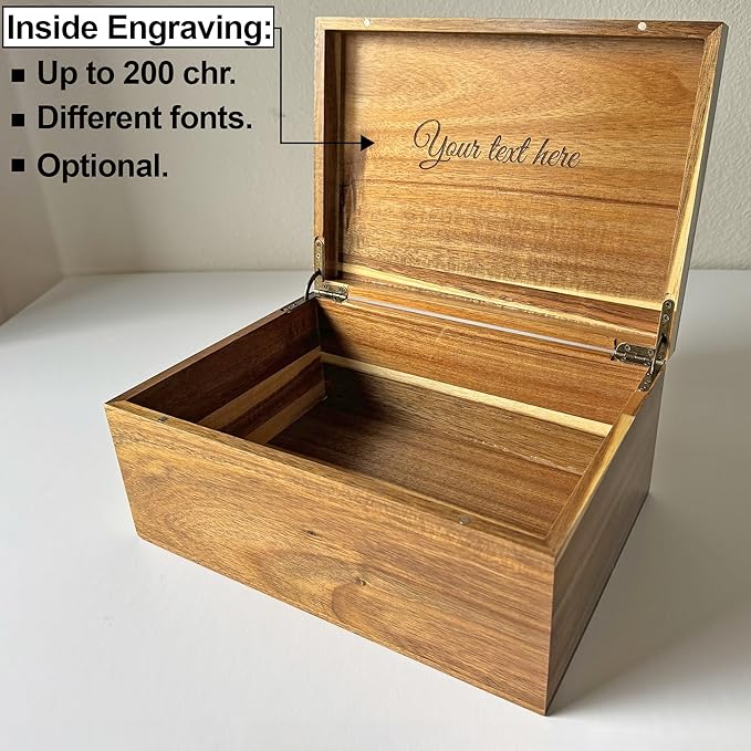 Custom Baby Gift Birth Stats - Newborn Keepsake Box for Memories - Custom Engraved Gift for Boy or Girl - New Born Memorabilia Boxes - Welcome to the World Memory Chest Baby Shower - 11 x 8 x 4.75 in