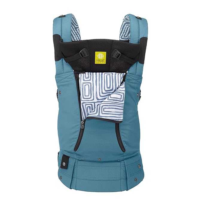 LÍLLÉbaby Complete All Seasons Ergonomic 6-in-1 Baby Carrier Newborn to Toddler - with Lumbar Support - for Children 7-45 Pounds - 360 Degree Baby Wearing - Inward & Outward Facing - Tiled Bluestone