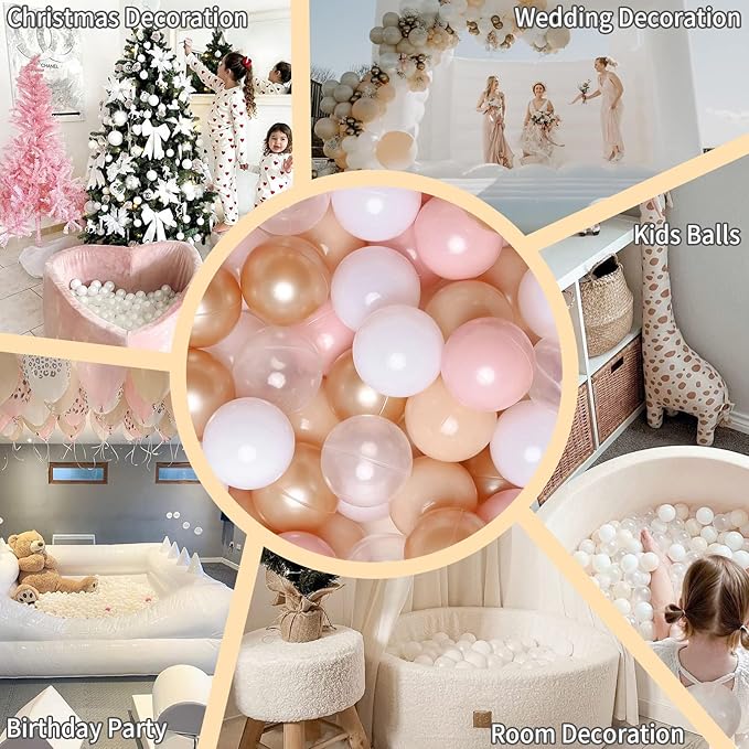 GOGOSO Ball Pits Balls for Toddlers Pack of 50 100 200 Plastics Shape Ball Non-Phthalate Non-BPA Non-Toxic 2.2-Inch Crush Proof Play Balls