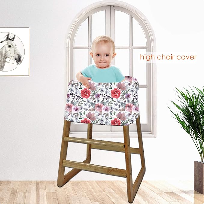Multi-use Canopy Breastfeeding Cover - Car Seat Canopy for Babies, Stretchy Carseat Cover, Boys and Girls Shower Gift (Purple Flower)
