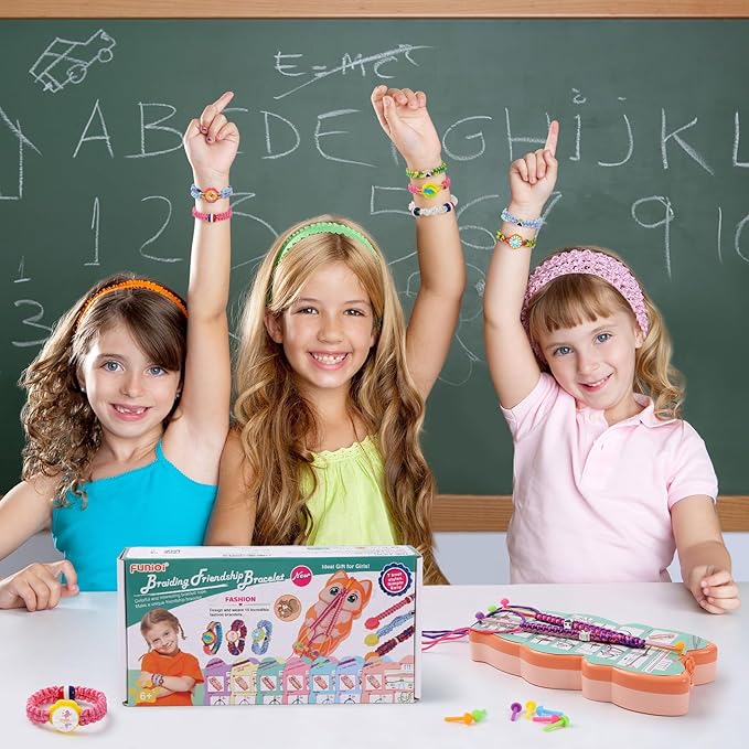 FUNiOi Bracelet Making Kit for Girls 8-10 12 Year Old - DIY Friendship Bracelets Crafts Toys for Kids Ages 6, 7+, Cool Birthday Gift Idea - Cute Squirrel Appearance Bracelet String Maker