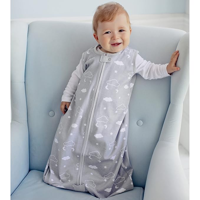 Mama Cheetah Baby Sleep Sack 0.5 TOG, Organic Cotton Baby Wearable Blanket with Two-Way Zipper, Swaddle Transition Baby Sleeping Bag for Newborn Infant Toddler Boy Girl, 0-6 Months
