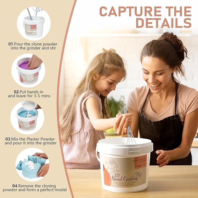 Hand Casting Kit, Anniversary Couples Gifts Casting Kit,Hand Mold Kit Couples, Hand Mold Kit Couple with Base, Couple 1 Year Anniversary, Bridal Shower, Wedding Gifts Plaster Hand Mold Casting Kits